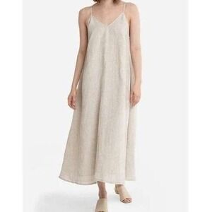 Laude the Label 100% Organic Linen Flowy Maxi Dress Sz L/XL Boho Beach Resort